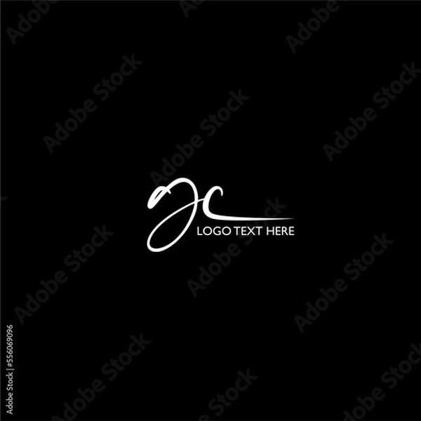 Fototapeta G,C, GC logo, Hand Written Style GC Letter design, GC signature logo, GC initials in hand written style 