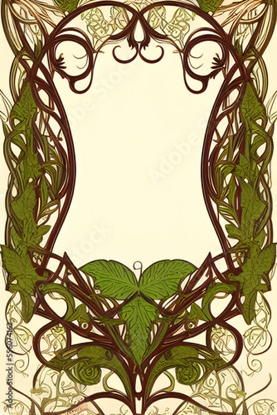Fototapeta Art Nouveau frame. Generative AI