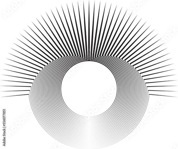 Fototapeta Lines in Circle Form . Spiral Vector Illustration .Technology round Logo . Design element . Abstract Geometric shape . Striped border frame for image
