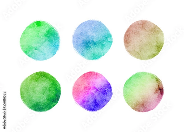 Fototapeta Watercolor vector circles; background for title and logo