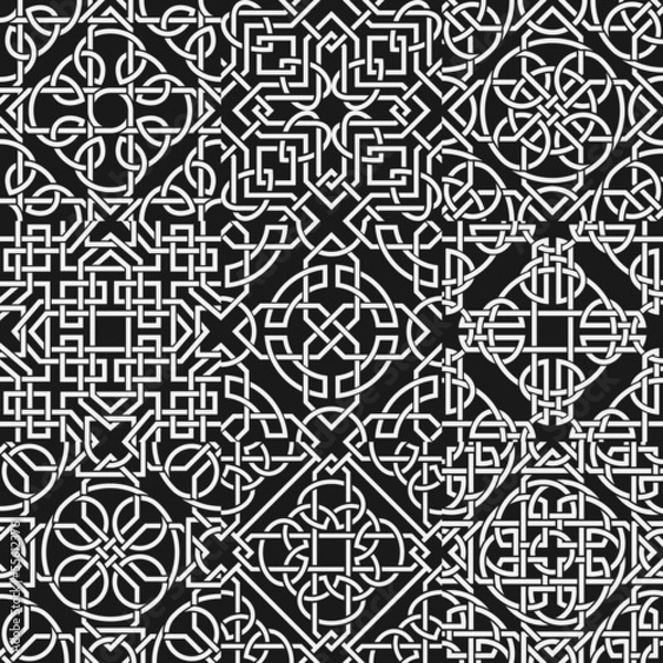 Fototapeta Set of celtic seamless pattern