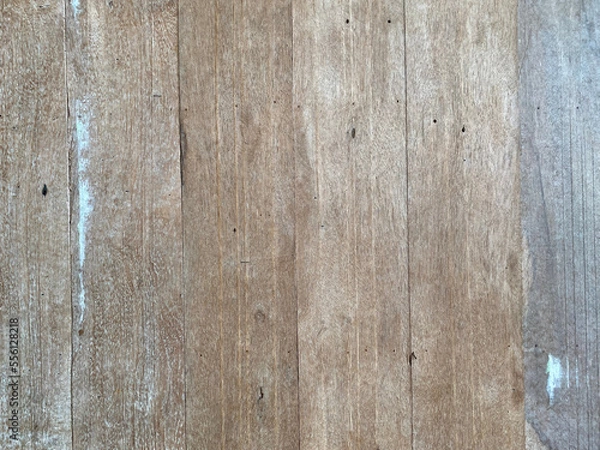 Obraz Light brown color shade of wood plank texture. Old vintage style of wooden wall on top view.