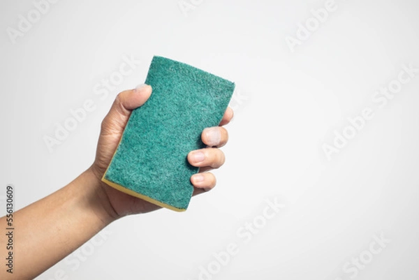 Obraz hand holding a sponge with a bubble
