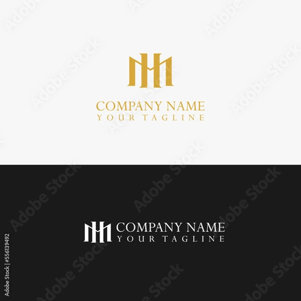 Obraz Elegant H M initial letter vector logo template.