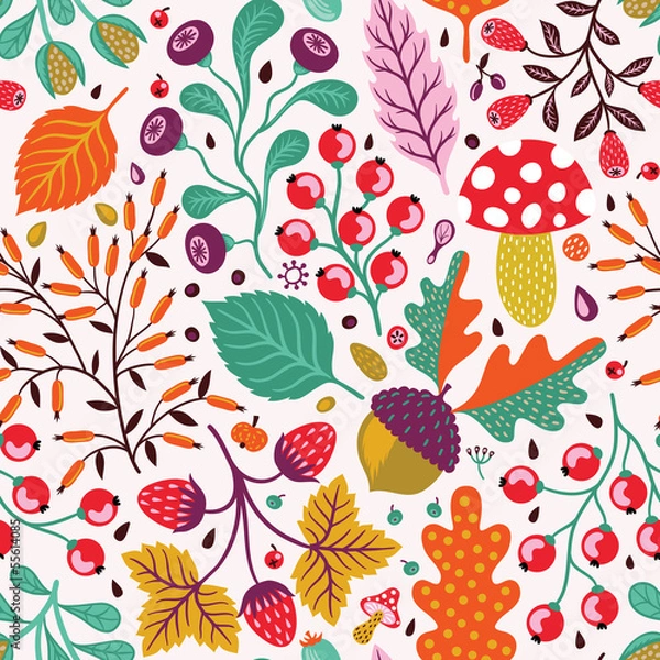Fototapeta Autumn seamless pattern