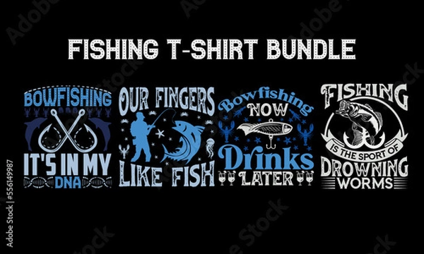 Fototapeta Fishing T-Shirt Design, Fishing T-Shirt Bundle, Fishing Vector T-Shirt