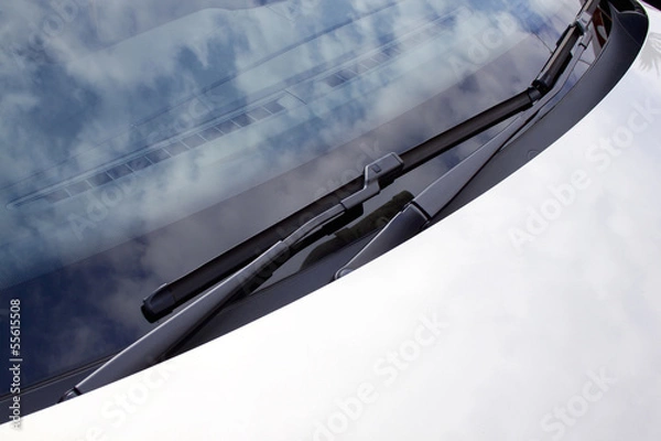 Obraz Abstract Silver Car And Front Windscreen Wipers