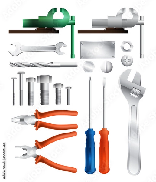 Obraz collection of tools, eps10 vector