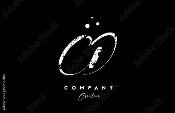 Fototapeta vintage CD alphabet letter logo icon combination design with dots. Creative hand written template for company