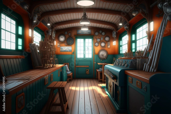 Obraz リアルな乗り物系の背景イラスト(AI generated image)