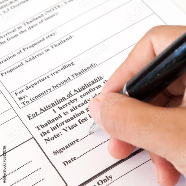 Obraz application form for visa entry,Signature