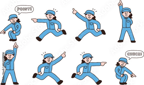 Obraz 指差す女性新人作業員