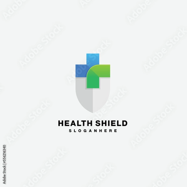 Obraz gradient health shield vector logo colorful