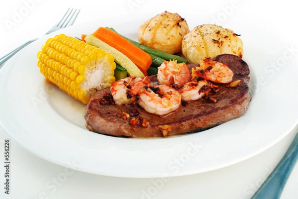 Obraz surf n' turf meal setting