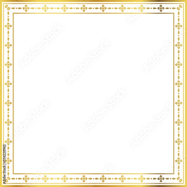 Fototapeta Luxury golden square frame botanic garden vingate pattern