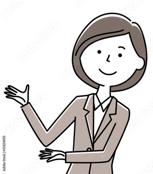 Fototapeta 紹介するスーツの女性