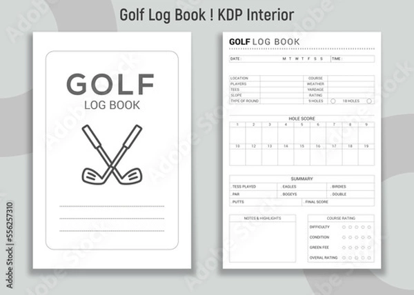 Obraz golf log book- kdp interior template