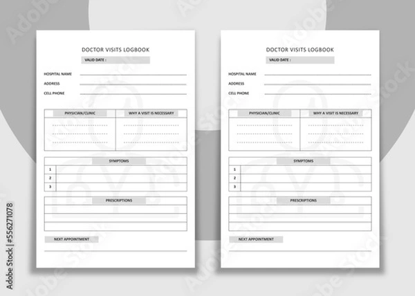Obraz doctor visits log book kdp interior