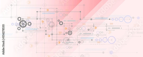 Obraz abstract background image, high tech technology circuit board concept and digital network