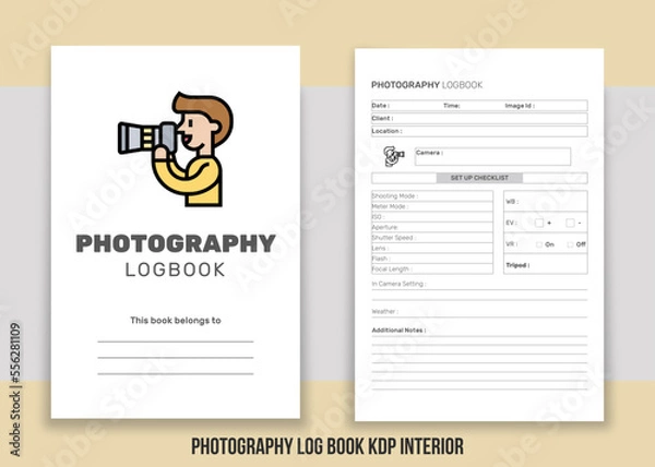 Obraz Photography Log Book KDP Interior