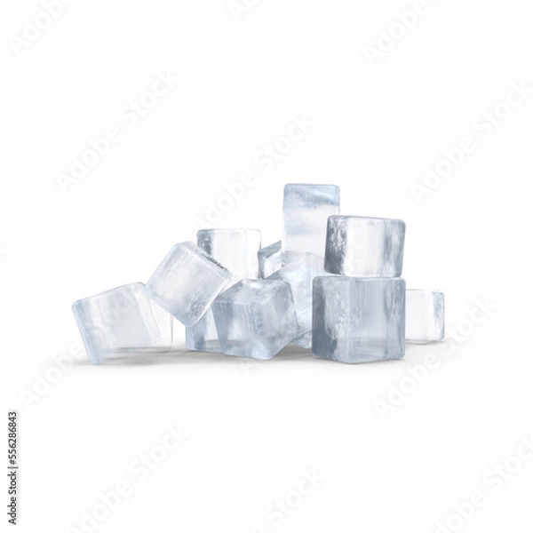 Fototapeta ice cubes isolated on white background