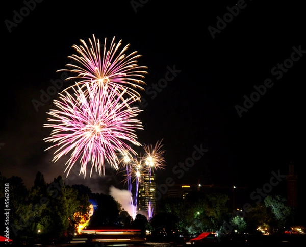 Fototapeta Höhenfeuerwerk in Köln