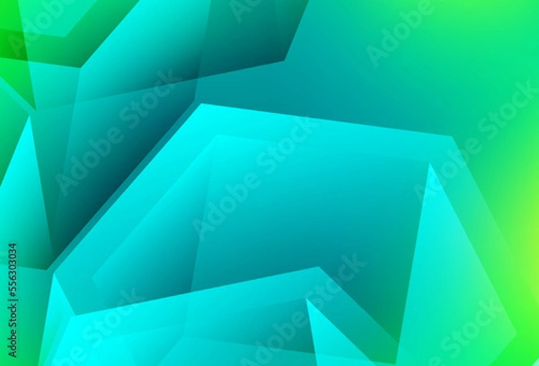 Fototapeta Light Green vector gradient triangles texture.