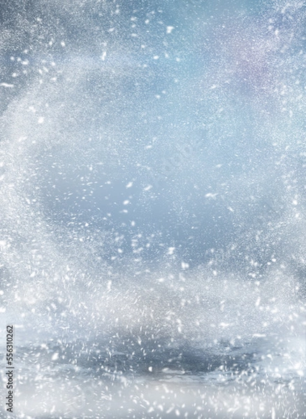 Obraz winter snow, snowfall and snowdrifts empty background