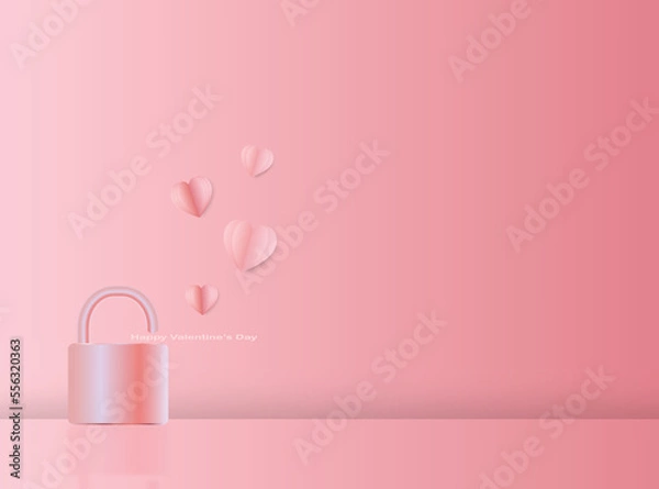 Fototapeta Design heart-shaped graphics and a padlock