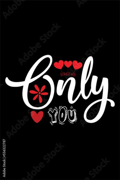 Fototapeta Happy valentines day t-shirt design typography vector illustration