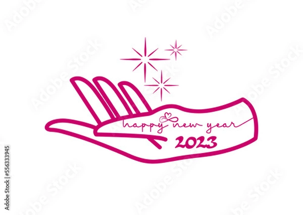 Fototapeta Happy New Year 2023 Hand Text Design
