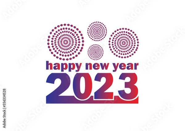 Fototapeta Happy New Year 2023 modern Vactor Logo graphic elements, Vector illustration template