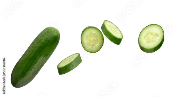 Fototapeta cucumber isolated on white background