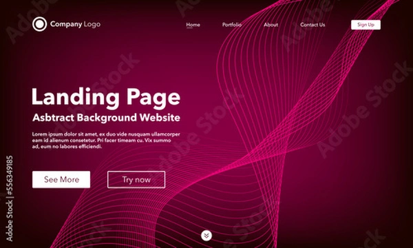 Obraz Gradient abstract background. Landing Page. Template for websites or apps. Modern design. Abstract vector style