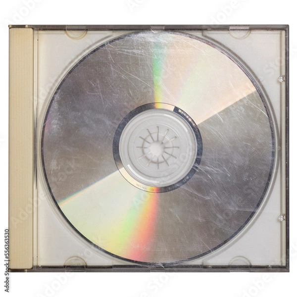 Obraz cd case compact digital disc vintage front, png isolated on transparent background