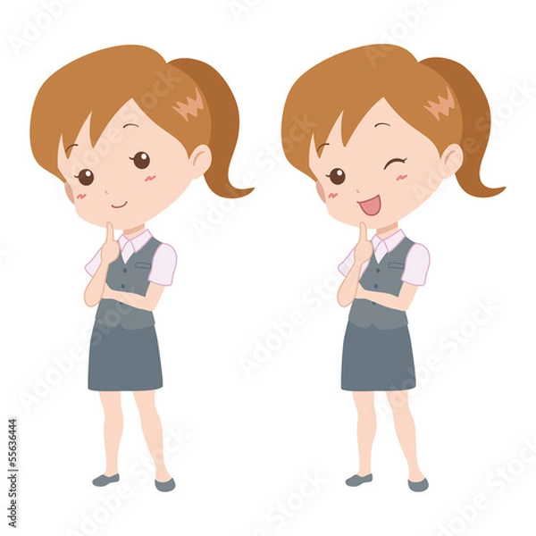 Fototapeta 女性/考える