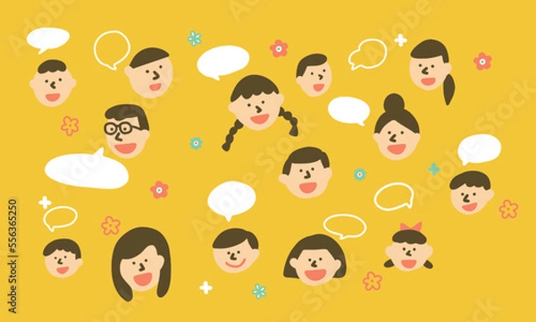 Fototapeta それぞれの意見がある多様な人々のイラスト