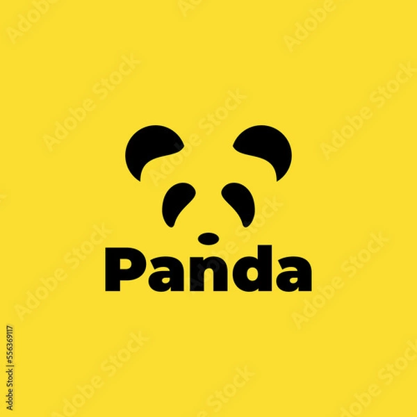 Fototapeta panda logo line vector template.