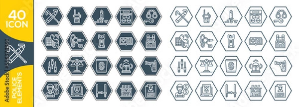 Obraz POLICE ELEMENTS ICON SET DESIGN