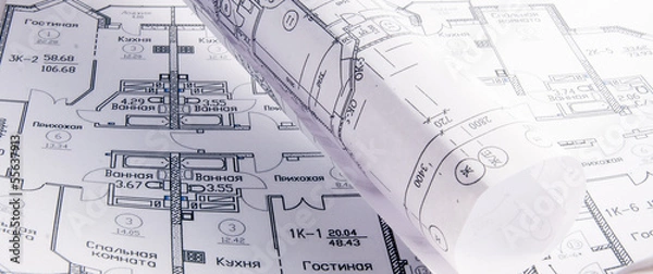 Obraz Architectural plans for the roll