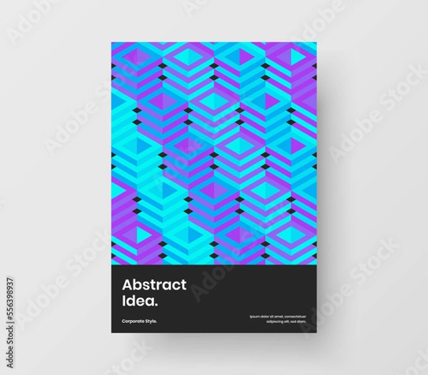 Fototapeta Clean geometric pattern annual report illustration. Trendy company brochure A4 design vector layout.