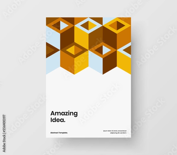 Fototapeta Trendy company cover A4 design vector layout. Vivid geometric pattern annual report concept.