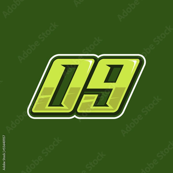 Obraz Racing number 09 logo design vector