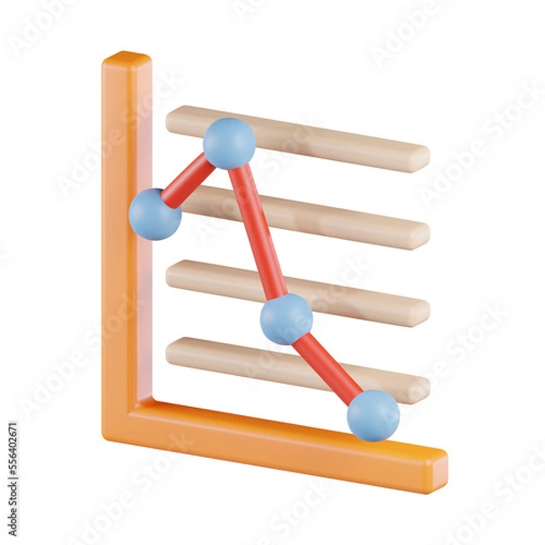 Fototapeta Drop Chart 3D Icon