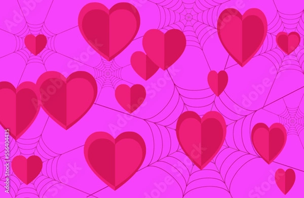 Fototapeta pattern with pink hearts