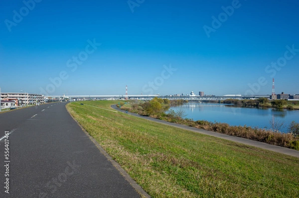 Obraz 東京江戸川の土手・河川敷