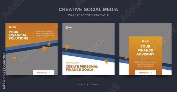 Fototapeta Editable minimal social media, web Banner Post Template. Suitable for social media posts and web internet ads. Vector illustration