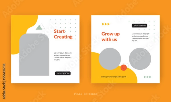 Fototapeta Editable minimal social media, web Banner Post Template. Suitable for social media posts and web internet ads. Vector illustration