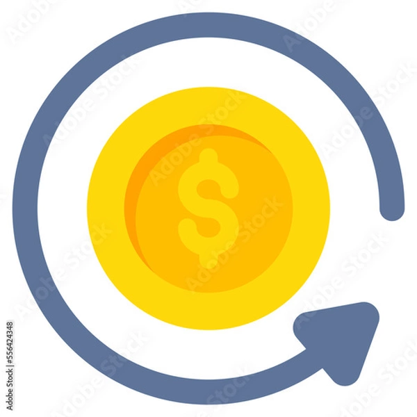 Obraz Dollar on hand, icon of dollar coin 