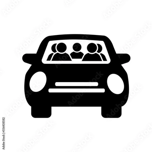 Fototapeta Illustration of carpooling icon on white background